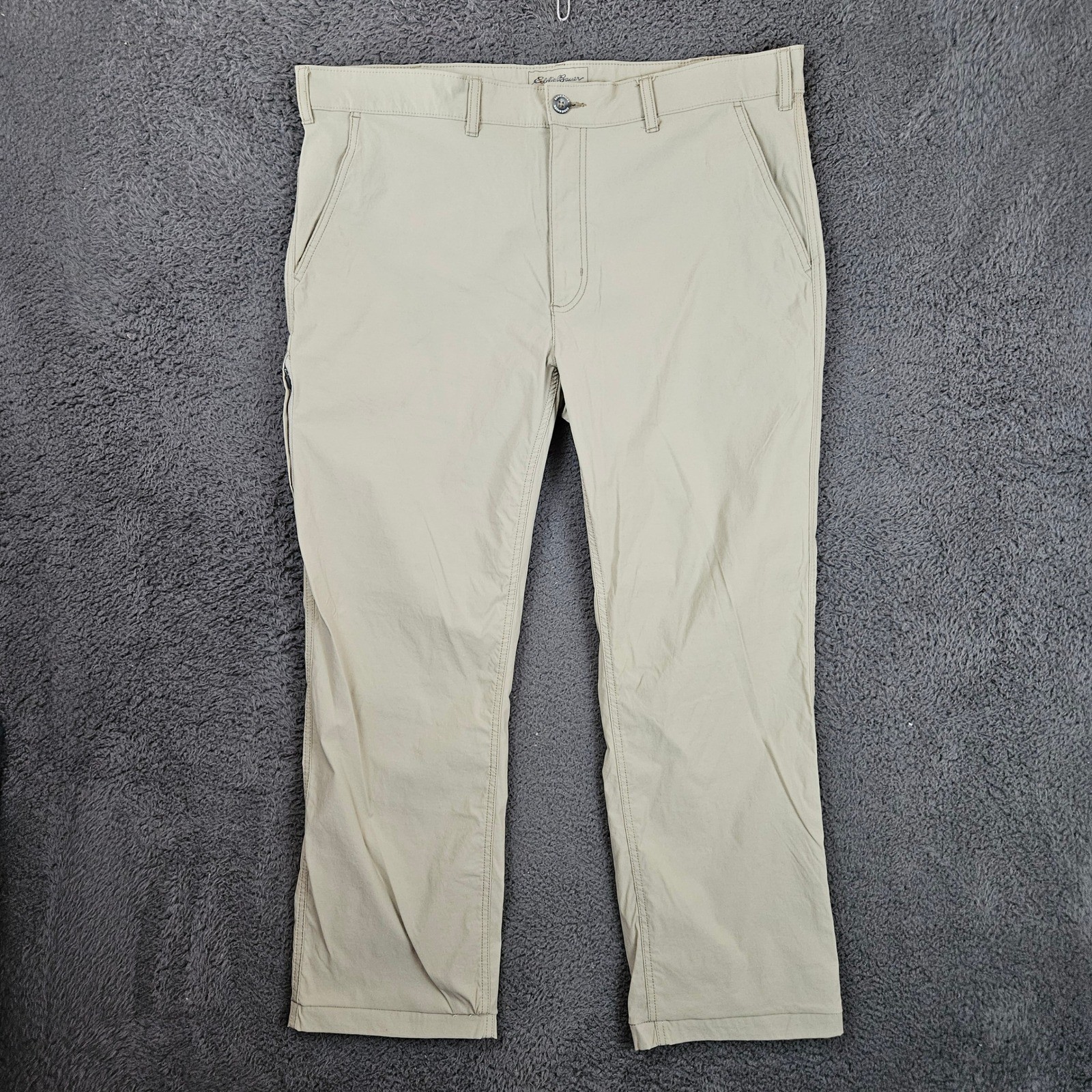 Eddie Bauer Travex Mens 42x34 Tan Horizon Guide Chino Pants Nylon Stretch