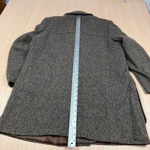 Vintage Tweed Wool Car Coat 42 Shooting 70s Jacket Yugoslavia Phillippe Vartin L image 11