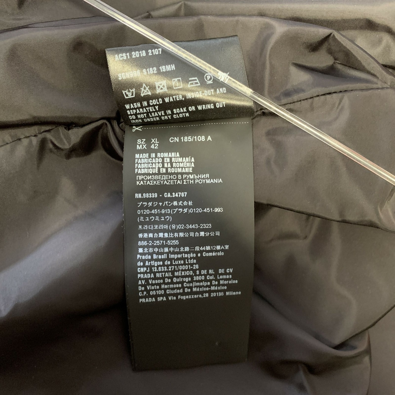 PRADA Size XL Orange Black Polyester Zip Up Jacket thumbnail 5