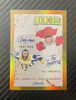 2025 Keepsake Invincible Dual Signagraph Gold 7/10 Omini-Man & The Immortal