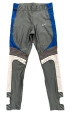 Nike Distort Power Speed Tights Women M Silver Blue Pink White AJ8813-057 Run