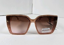 True Religion 100 UV Protection Oversized Square Pink Gold Sunglasses