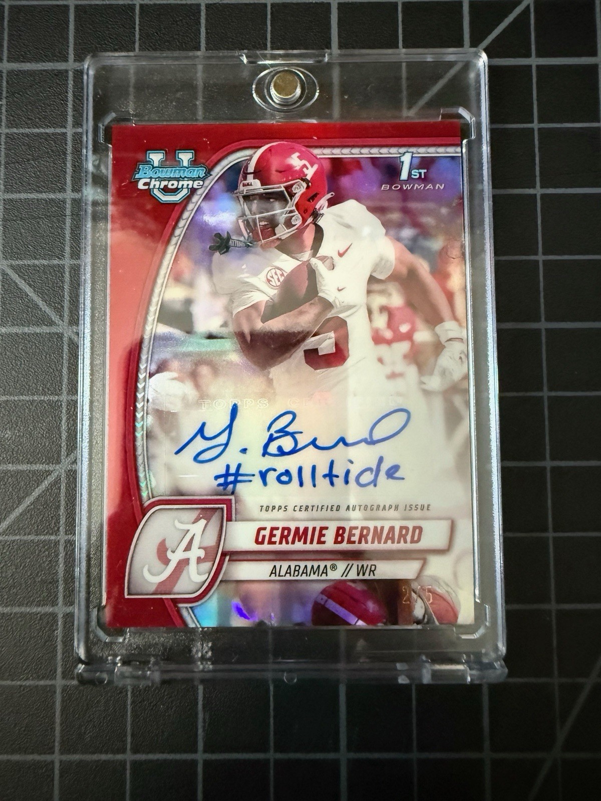 2024 Bowman U Chrome U - Germie Bernard - Red Shimmer Auto w/ Inscription - /5