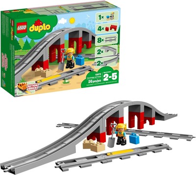 LEGO DUPLO Town Train Bridge and Tracks 10872 - Toy Set for Kids and... 
