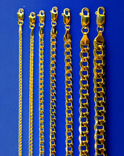 10K Yellow Gold Curb Cuban Necklace Bracelet Chain Real Gold 2mm-8mm 7"-30"