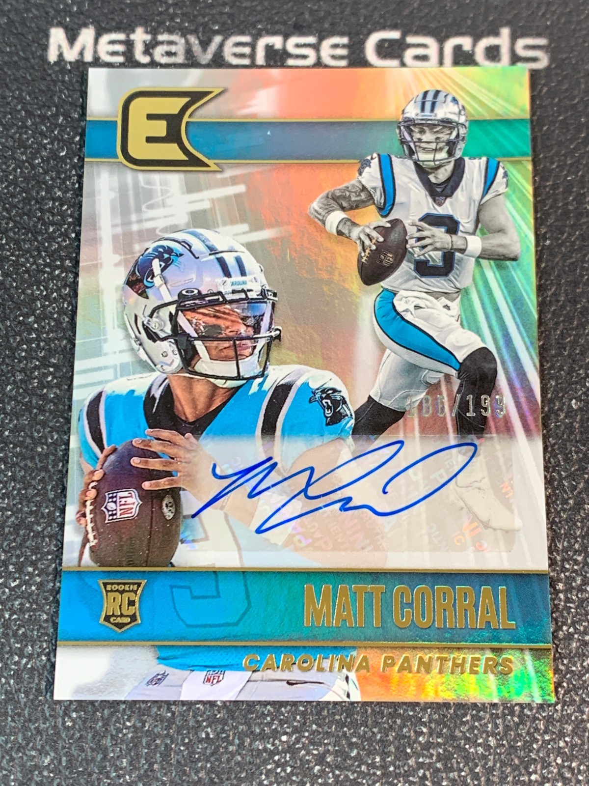 2022 Panini Chronicles Essentials Autograph RC Matt Corral 186/199 Panthers