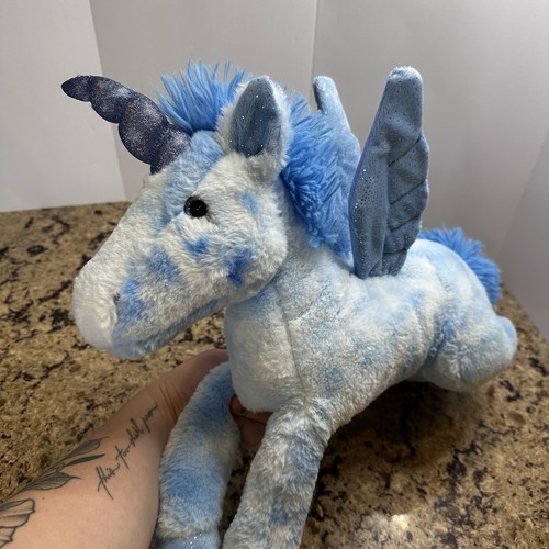 Juguete de peluche The Petting Zoo unicornio azul 15” 2018 ojos brillantes - Imagen 7 de 8