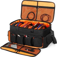 Large Gig Bag Cable File Bag With Adjustable Dividers Dj Cable Gig Bag for Ca...