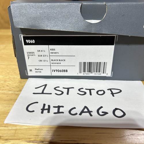 New Balance 9060 Black Cat Triple Black Phantom Toddler Size 7C TD IV9060BB NEW - Picture 8 of 8