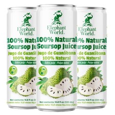 100 Natural Soursop Guanabana Juice 10.8 oz Pack of 12 , Soursop