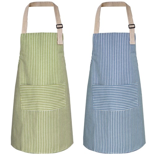 ATROPOS 2 Pack Aprons for Women with Pockets,Waterproof Cooking Aprons for Wo... - 第 1/6 張圖片