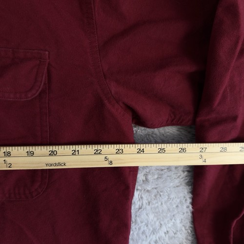CABELA'S Men's Shirt Heavy Weight Cotton Deerskin Soft Chamois VTG Red Large - Picture 5 of 7