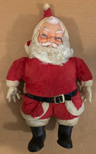 Vintage Santa Claus Doll 25" Rubber Face Plush Christmas Decoration AS IS