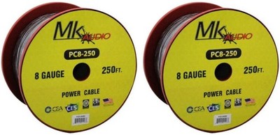 2 Mk Audio PC8-250BL 8 Gauge Blue Multi-Strand 250 Feet Power Ground Wire Cable