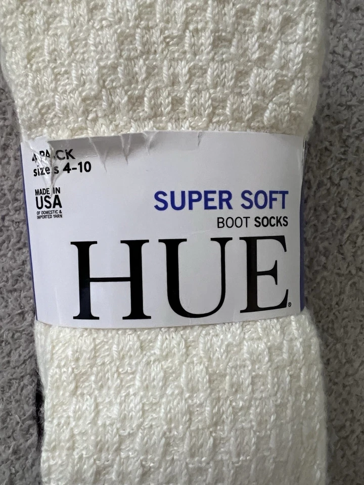 Hue super soft cable ladies boot socks 4pack cream/blk/green New in Pack - Image 3 of 4