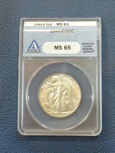 1944 D ANACS MS 65 Walking Liberty Half Dollar 50 Cent