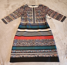 NWT Women's Nine West Multi Striped Color Dress Size 10