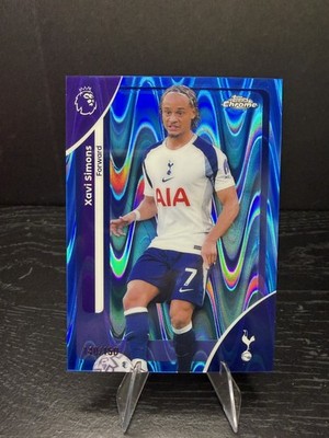 Xavi Simons /150 2025-26 Topps Chrome Premier League Blue Raywave Refractor
