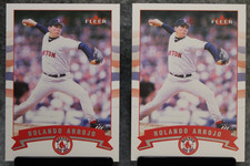 2002 Fleer Rolando Arrojo Gold Back and Base Cards #198 Red Sox