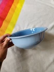 Pyrex Vintage MCM Moody Blues Mixing Bowl 1.5 Liter #323 Clear Glass Bottom