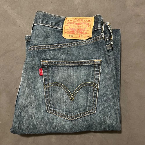 Vintage Levi's 501 XX Men's 33x34 (32x33) Red Tab Button Fly Jeans Distressed