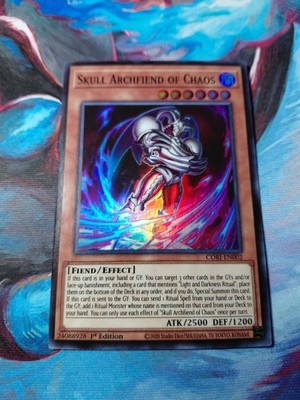 YuGiOh Super Rare Skull Archfiend Of Chaos CORI-EN002 1st ED NM English