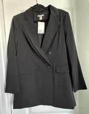 H M Black Oversized Women  s Blazer Size Small NWT