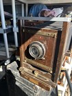 Antique Old vintage  Large AFGA  ANSO Camer w/ case  9 wooden  plates extra lens — photo 4