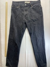 Vintage Levis Jeans Mens 36x32 Black 505 Regular Fit Straight Leg Made in USA