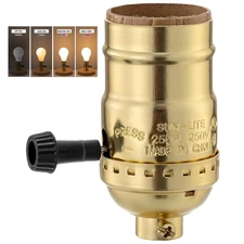 3 Way Lamp Socket Replacement, E26 Threaded Base, Lamp Base Replacement,Turn ...