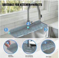 Silicone Kitchen Sink Faucet Splash Guard Mat Handle Drip Catcher. Free Shipping
