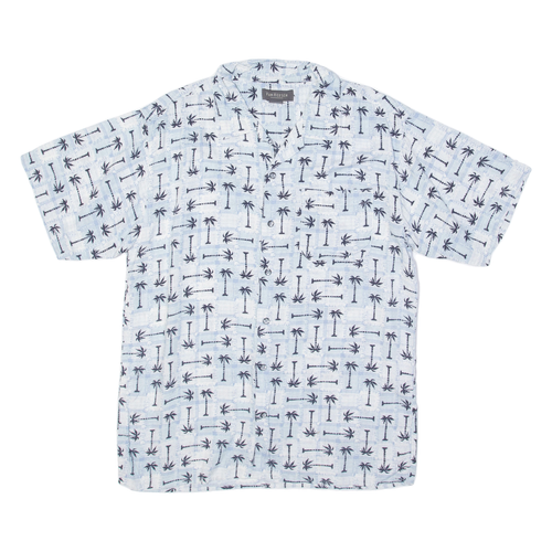 VAN HEUSEN Palm Tree Mens Shirt Blue XL - Picture 1 of 6