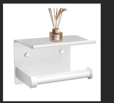 Self Adhesive Toilet Paper Holder with Phone Shelf Stainless Steel Wall Mount...