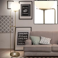 Messing Steh Stand Leuchte Arbeits Zimmer Beleuchtung Decken Fluter Glas Kugel