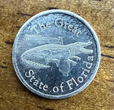 1 Gram Silver Round ''Florida Alligator'' Design  .999