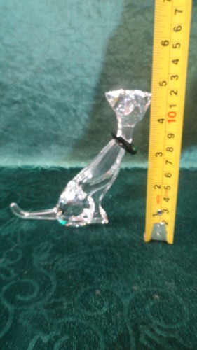 Swarovski Crystal Cat Kitty Figurine 4.75" Green Collar 289478 MINT - Picture 7 of 7