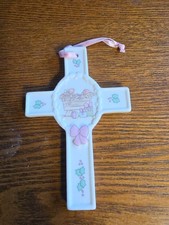 1991 Enesco Precious Moments 4" Ceramic Cross "Love is the Best Gift of All"