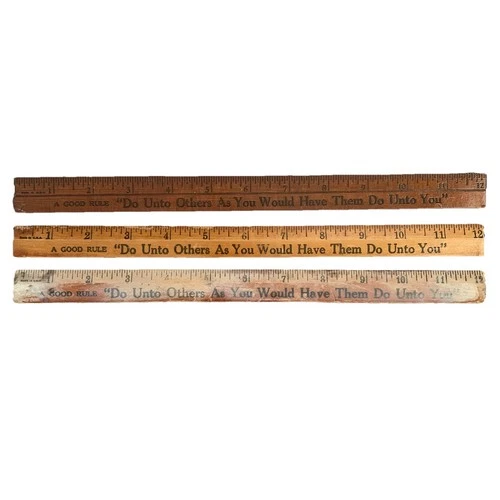 Lot of Three Vintage Coca Cola Bottling Company 12" Wooden Ruler "Good Rule"