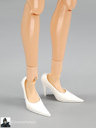 1:6 Triad Toys Female White High Heels Shoes Style C (Tall Heel) 12" Figures - Picture 5 of 7
