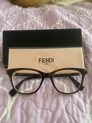 Fendi FF 0258 Women s Brown Cat Eye Full Rim Plastic Eyeglasses 53-16-140