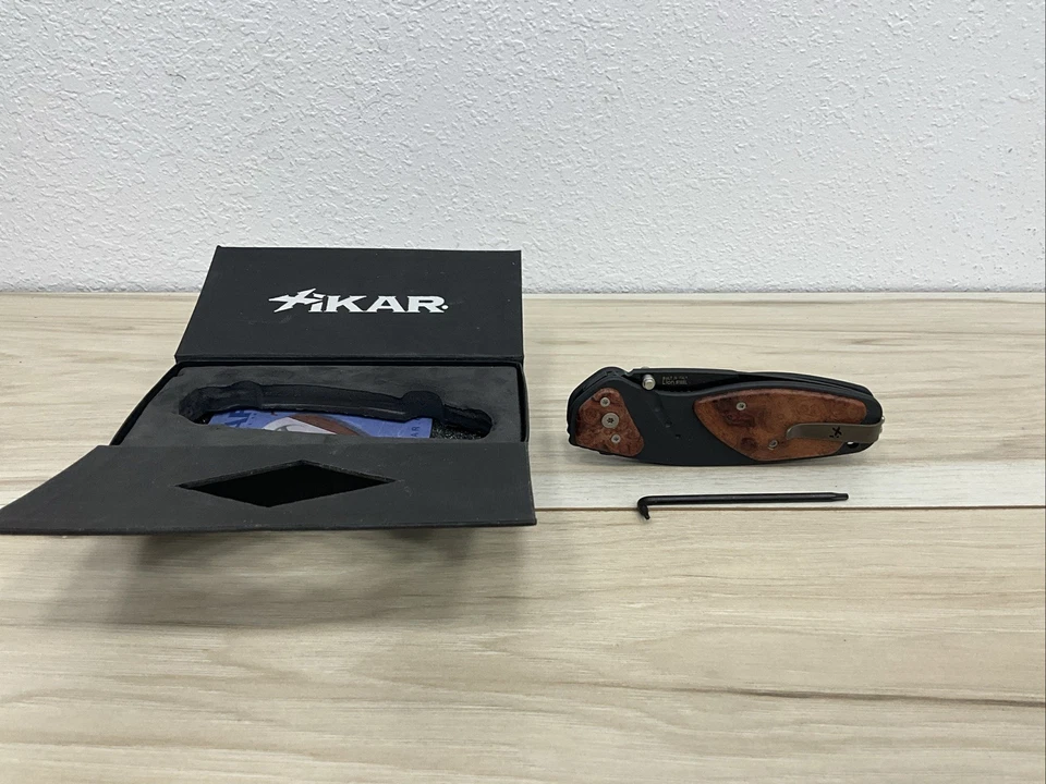 Xikar Tanto Knife Xi-188 Extreme LION STEEL w Wood Inlay Italy Tactical EDC RARE - Image 4 of 4