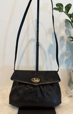 Vintage Céline Leather Horse Carriage Flap S...