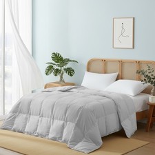 Cozy Silent Lightweight Oversize Down Feather Comforter, King Queen Bed Blanket