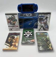 Sony PSP-1001 CIB/Console, Demo Disc, Manual, Inserts, Charger, Case + 5 Games