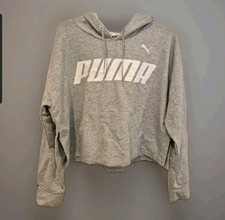 Puma Grey Hoodie Sport Gym Workout Casual Sweat Top Sz M NEW