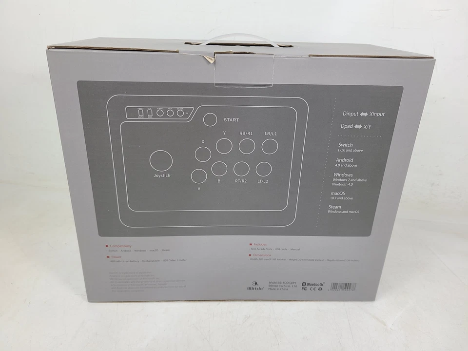 (NEW) 8bitdo N30 Arcade Stick Bluetooth+USB for Switch, Android, Windows, macOS - Image 2 of 4