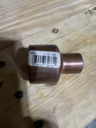 Nibco 1 1/2” Copper X 3/4 Copper Reducer Sweat Solder Brand New