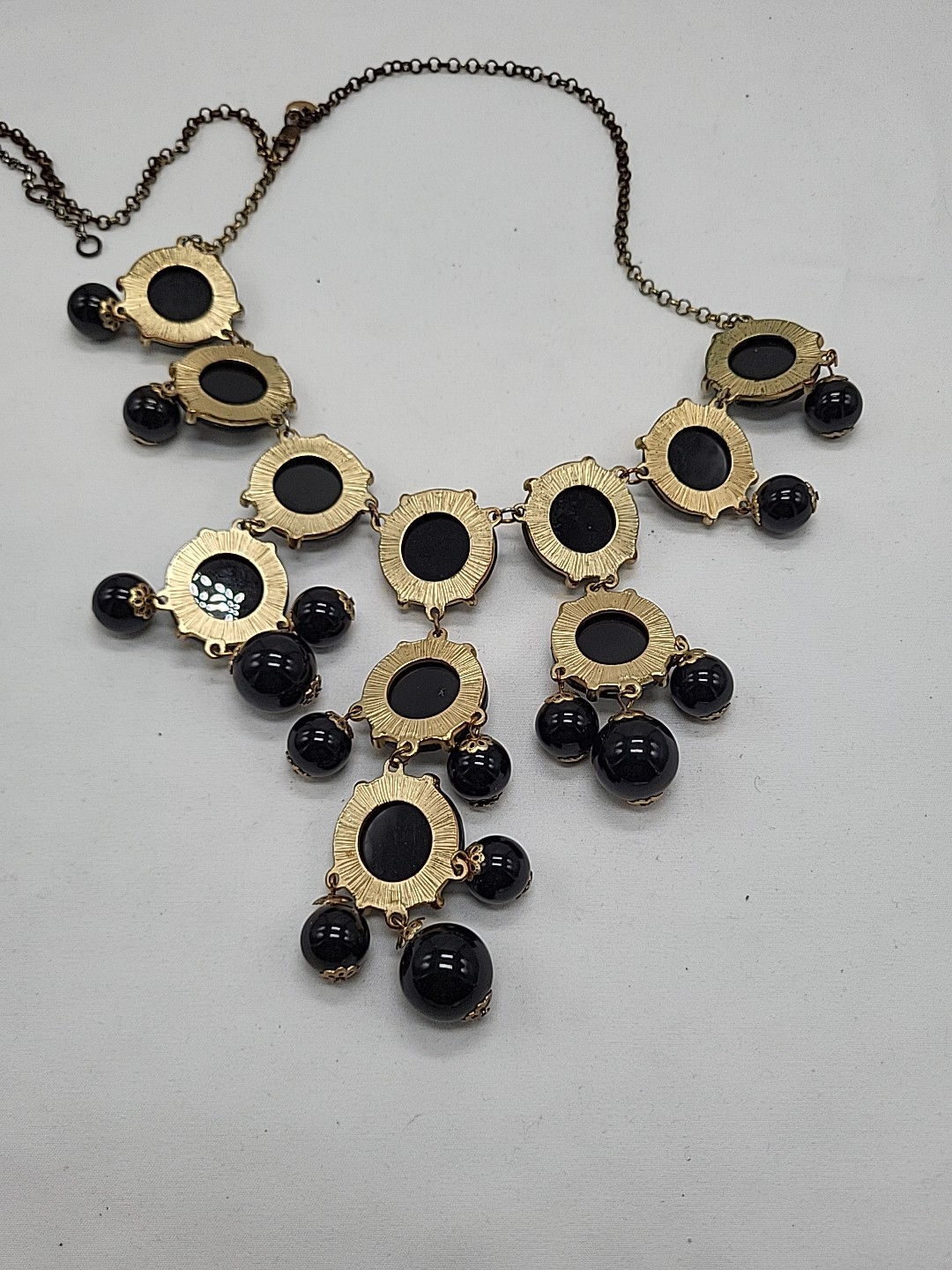 Vinrage J. Crew Statement Black Bubble Necklace i… - image 8