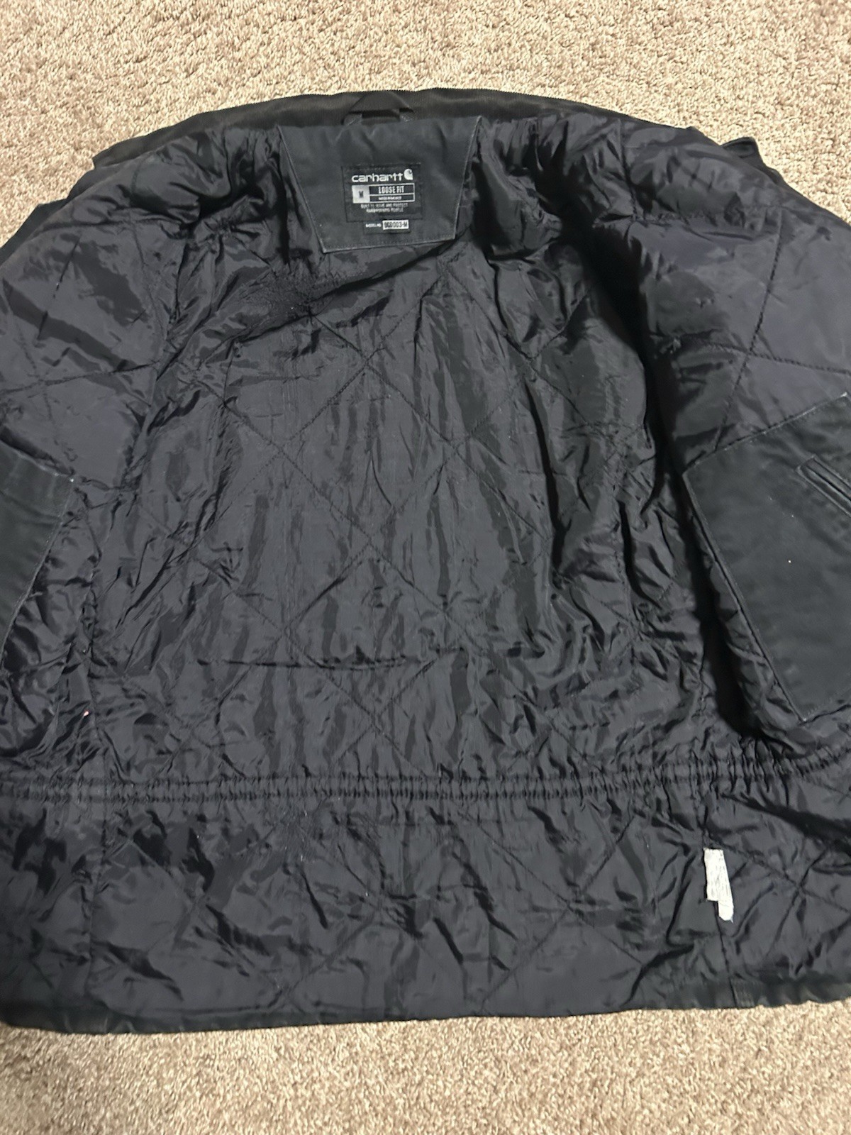 Carhartt Loose Fit Work Jacket Black Distressed UC0003-M Size M Made In Mexico thumbnail 10