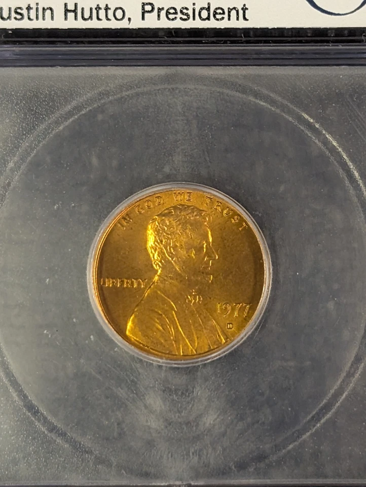 1977-D MS 67+ RD Lincoln Memorial One Cent ICG AUSTIN HUTTO Signed White Label - Image 3 of 4